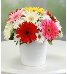 Seramik Vazo Gerbera